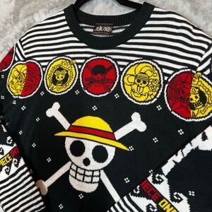 One Piece Anime Unisex Straw Hat Pirate‎ Sweater Small Skull & Bones Halloween